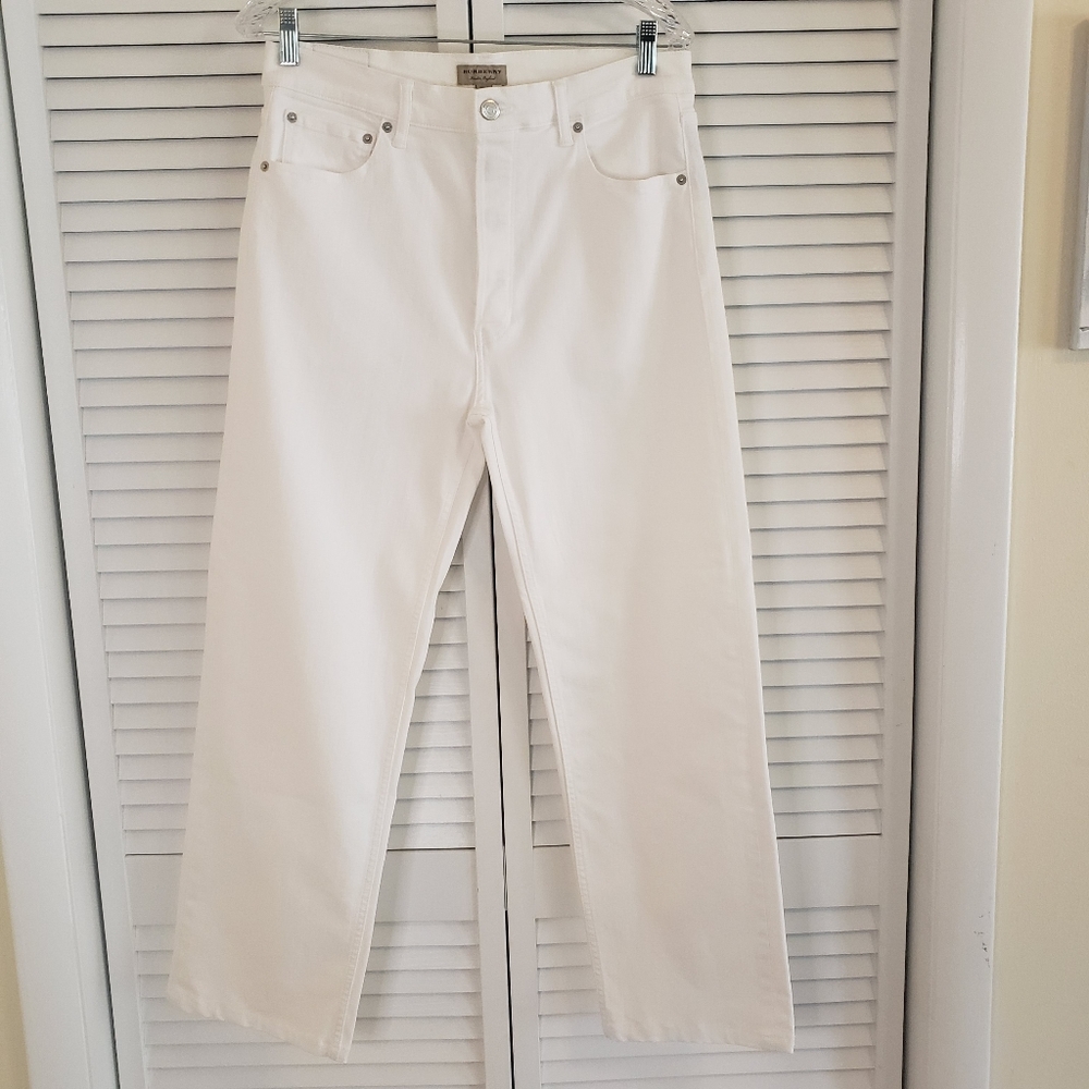 BURBERRY ⚡Like NEW⚡ Straight High-Rise Button Fly White Jeans Size 31